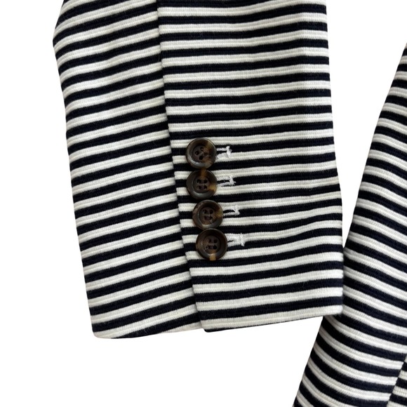 Ann Taylor Professional Collegiate Crisp Polished Blazer Black White Stripe Sz 4 - Picture 4 of 10